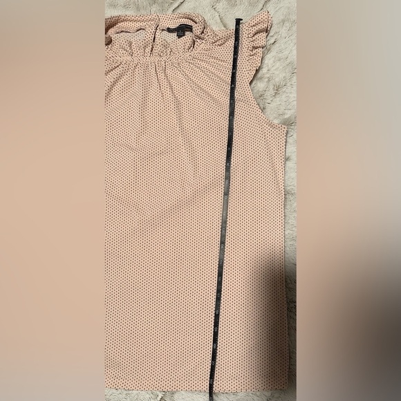 Adrianna Papell Lightweight Dotted Polka Dot High Neck Ruffles Blouse - Picture 4 of 9